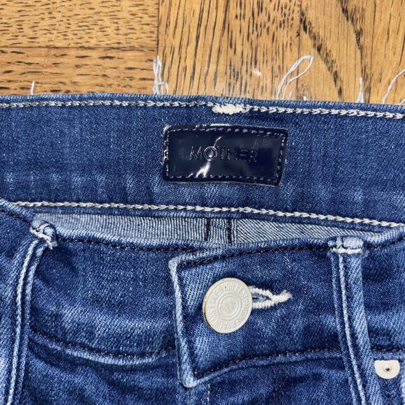 Mother Denim The Mid Rise Dazzler Crop Fray Jeans Squeeze It Size 23 Custom Back - Picture 7 of 11